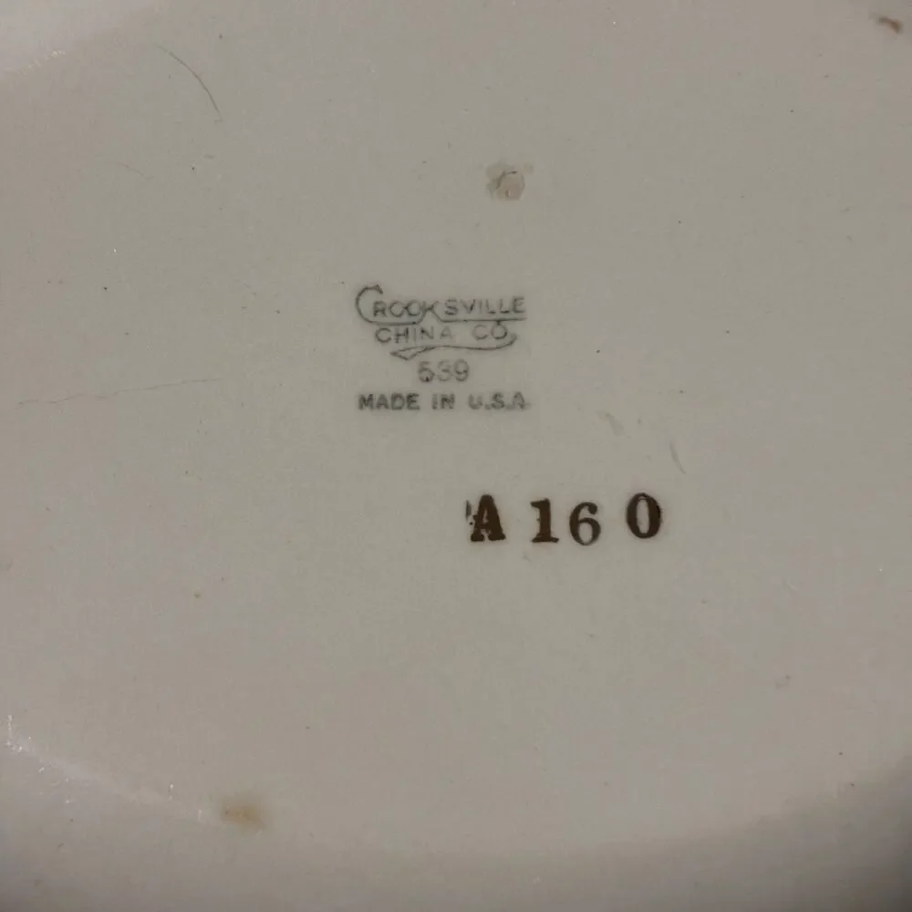 Vintage Crooksville 30's 539 MCM Stamped A160 Serving Bowl Platter